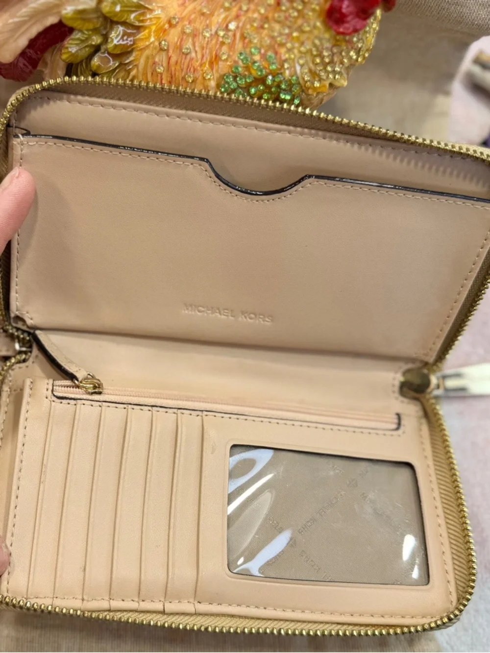 Michael Kors Gold Embossed Women's Wallet - Picture 7 of 8